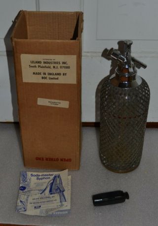 Sparklets Seltzer Bottle Soda Siphon Wire Mesh Czechoslovakia W/ Box & Paper Dd5