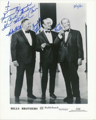 The Mills Brothers - Glossy Photograph Signed By All 3 Brothers