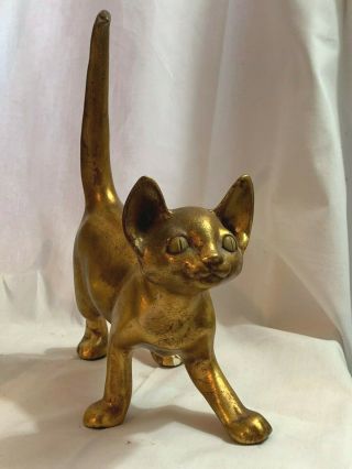 Freeman Mcfarlin Pottery Gold Leaf Siamese Cat Signed Anthony