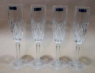 Marquis By Waterford Brookside Set Of 4 Champagne Flutes Lead Crystal