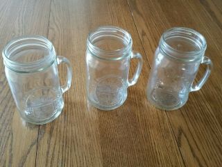 Anchor Hocking Country Hearth Quart Drinking Jar Mug Wide Mouth W/handle (3)