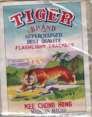 Class Three Tiger Brand Firecracker Label