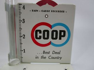 Vintage Coop farm advertising rain gauge sign 2