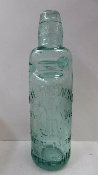 Antique J.  H.  Oswald Corowa Cordial Factory Lemonade Codd Marble Bottle Collector