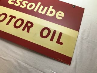 Essolube Motor Oil Porcelain Gas & Oil Sign Double Sided 3