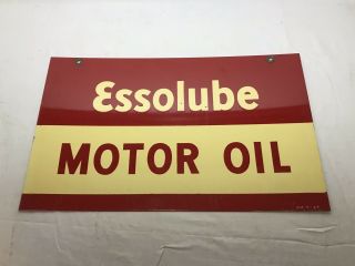 Essolube Motor Oil Porcelain Gas & Oil Sign Double Sided 5