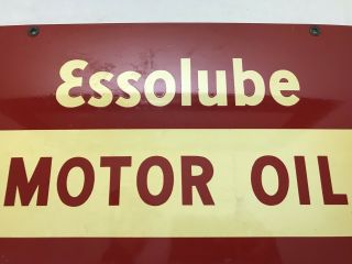 Essolube Motor Oil Porcelain Gas & Oil Sign Double Sided 8