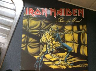 Iron Maiden.  Piece Of Mind.  1983 Uk Gatefold Ema800 Vinyl Lp & Fan Club Form Exc