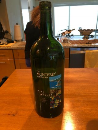 Double Magnum Etched Bottle The Monterey Vineyard 1996 Phil F.  Cab.  Rare,  Empty