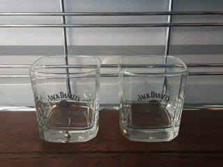 Set Of 2 Jack Daniels Whiskey Old No.  7 Low Ball Square Tumblers