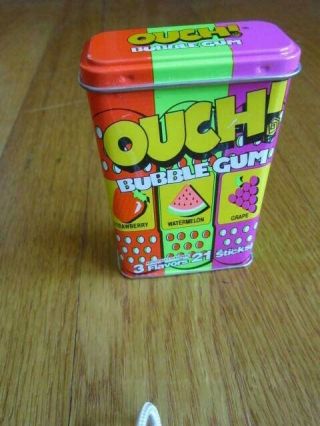 Ouch Bubble Gum Tin Only Neon Candy Bandages By Amurol Empty Box