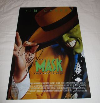 Jim Carrey Signed The Mask 12x18 Movie Poster Jsa