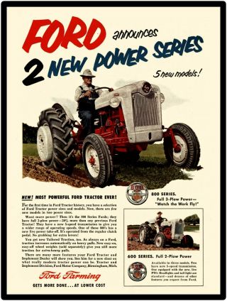 Ford Tractors Metal Sign: Model 800 Series Diesel Featured