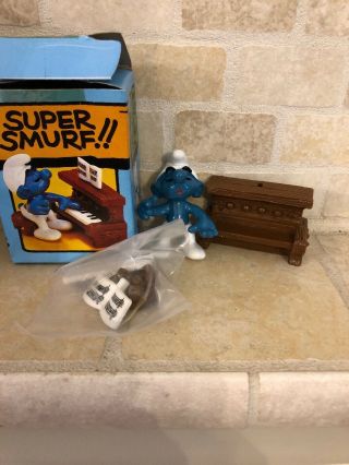 Smurfs Piano Smurf Vintage Figure Toy Music Figurine Peyo Schleich