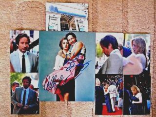 David Duchovny And Gillian Anderson X Files Hand Signed 10x8,  Seven 6x4 " Proofs