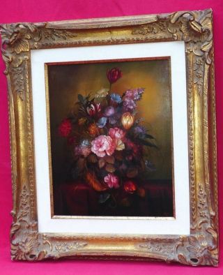 Jozsef Furst Still Life Flowers Roses Oil Painting Signed W/ Hungary Provenance