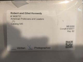 Robert & Ethel Kennedy Signed PSA Slabbed 3