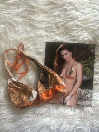 Jennifer Korbin Authentic Signed Playboy 8x10 And Bikini Top From Shoot