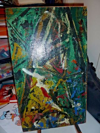 Abstract Expressionist Oil Painting from the 60 ' s Signed but ? 5