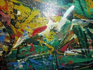 Abstract Expressionist Oil Painting from the 60 ' s Signed but ? 7