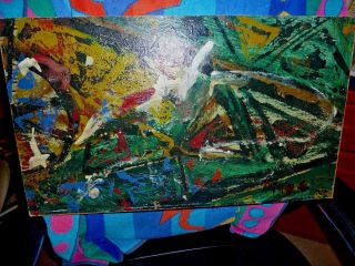 Abstract Expressionist Oil Painting from the 60 ' s Signed but ? 8