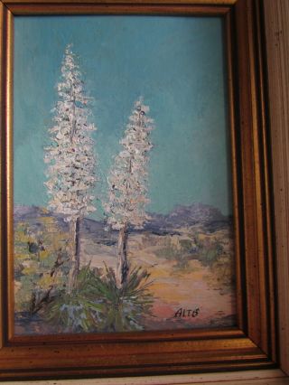 Southwest Scene Alta Skelly 5x7 " Oil Painting 1973 Landcaster,  Ca