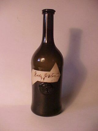 1/2 Size Black Glass Seal Bottle C1780 William Bagot Blithfield Hall Nr