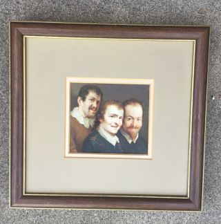 Antique? Portrait Painting Gouache Or Oil Of The Three Musketeers