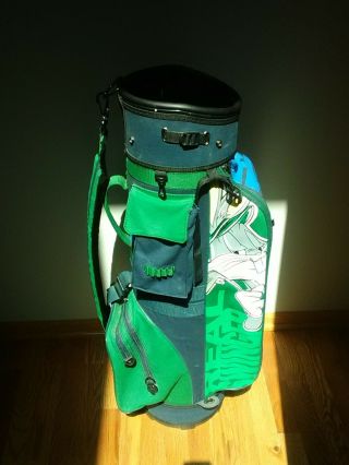 Warner Bros Full Size Multi Color Cartoon Golf Bag With Numerous Pockets.