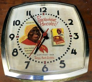 1956 Aunt Jemima " Buckwheat Pancakes " Wall Clock .