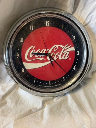 Coca - Cola Coke Vintage 1996 Retro Wall Clock Flaw