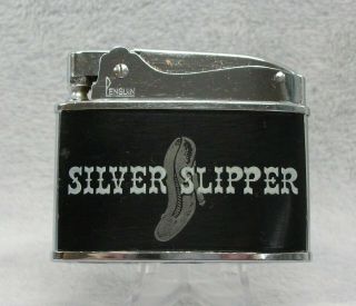 Vintage Silver Slipper Casino Hotel Las Vegas Nevada Flat Advertising Lighter