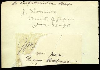 Jutaro Komura Signature (s) 01/23/1899 Co - Signed By: Chin Pam Ye,  James Smith Jr.