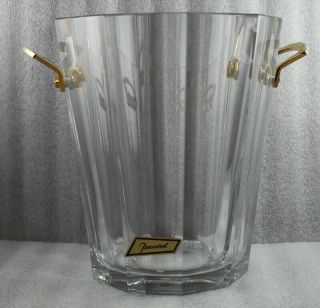 Baccarat Crystal Maxim Champagne Bucket W/gilt Bronze Handles