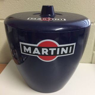 Vintage Martini Blue Ice Bucket - Made In Torino Italy - 20cm High - Mancave