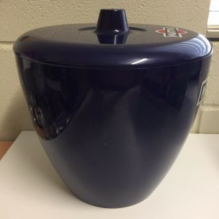 Vintage Martini Blue Ice Bucket - Made in Torino Italy - 20cm high - Mancave 3