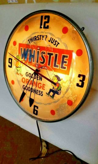 Whistle Golden Orange Clock Sign