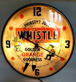 Whistle Golden Orange Clock Sign 2