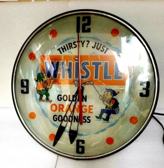 Whistle Golden Orange Clock Sign 4