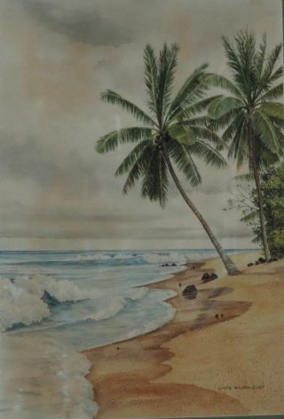Certified $6800 C.  W Cost Watercolor Tropical Seascape Impressionist Painting 2