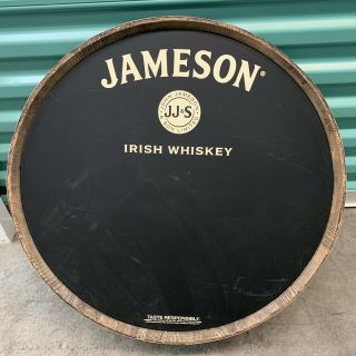 Jameson Irish Whiskey Faux Barrel Chalkboard Half Barrel