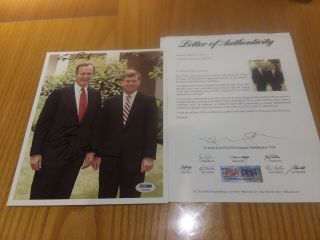 Psa Dna President George H.  W.  Bush & V.  P.  Dan Quayle Signed 8x10 Photo Rare
