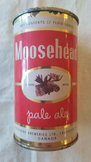 Rare Moosehead Pale Ale Flat Top Canadian Beer Can Bottom Opened 2