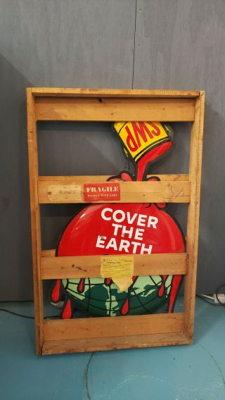 Nos In Crate Sherwin Williams Cover The Earth Globe Sign.  Investment Grade