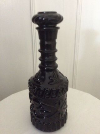 Vintage Black Milkglass Jim Beam Decanter Bottle W/stopper