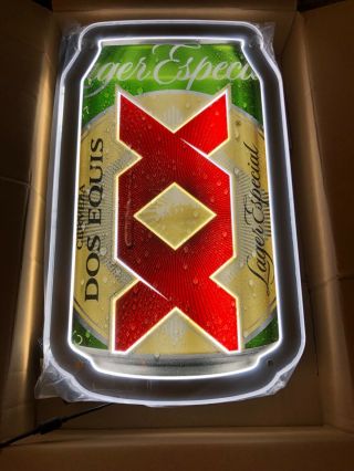 Dos Equis Beer Can Led Sign 23.  5 Tall X 14 " Wide