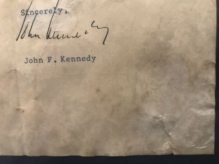 Authentic John F Kennedy Signed Letter 1952 8