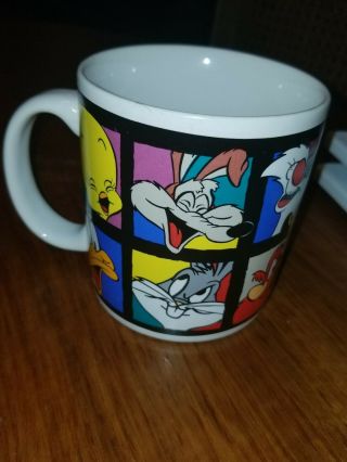 Large 1993 Warner Bros Looney Tunes Mug By Sakura 5 " Tall 4 1/2 " Across
