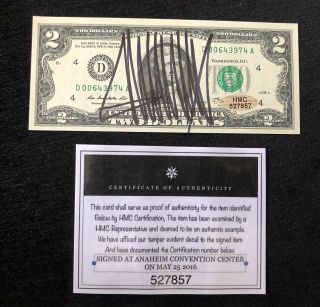 President Elect Donald Trump Signed Autograph $2 Dollar Bill W