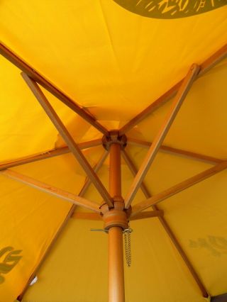 Shiner Bock Beer Gold Pool or Patio Umbrella.  Large 7 ' Wide.  7 1/2 